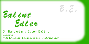 balint edler business card